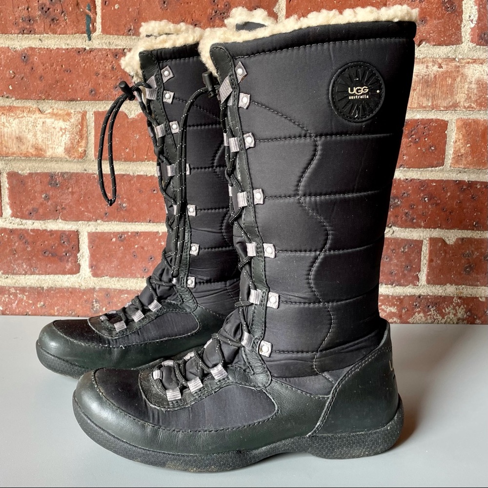 Ugg Black Waterproof Winter Boots Sherpa Lined 8